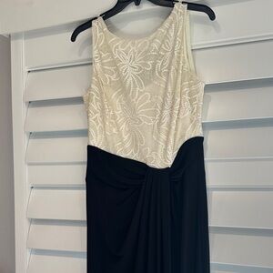 Polo Ralph Lauren Black and Cream Asymmetrical Dress